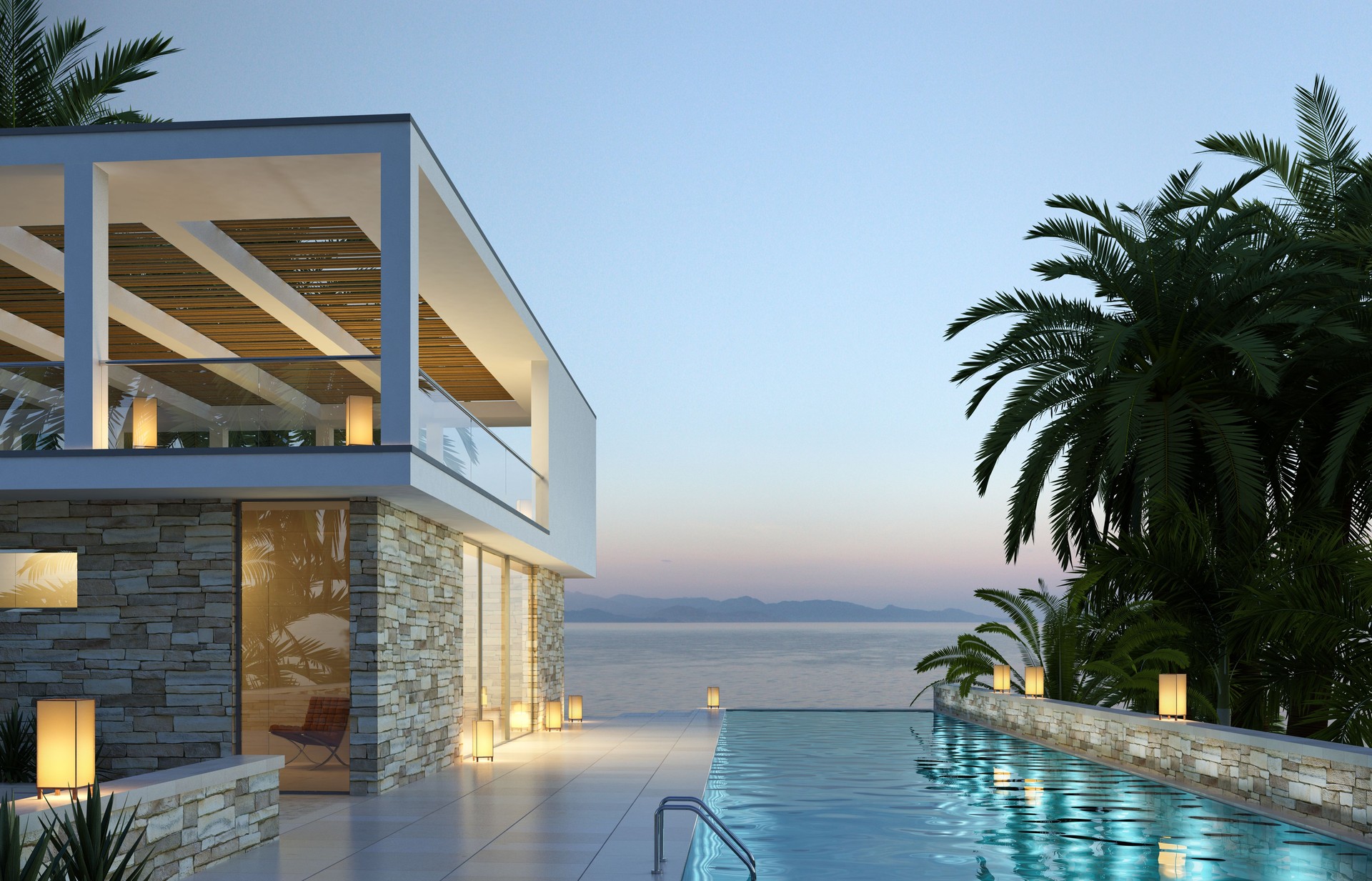 Modern mediterranean villa with pool