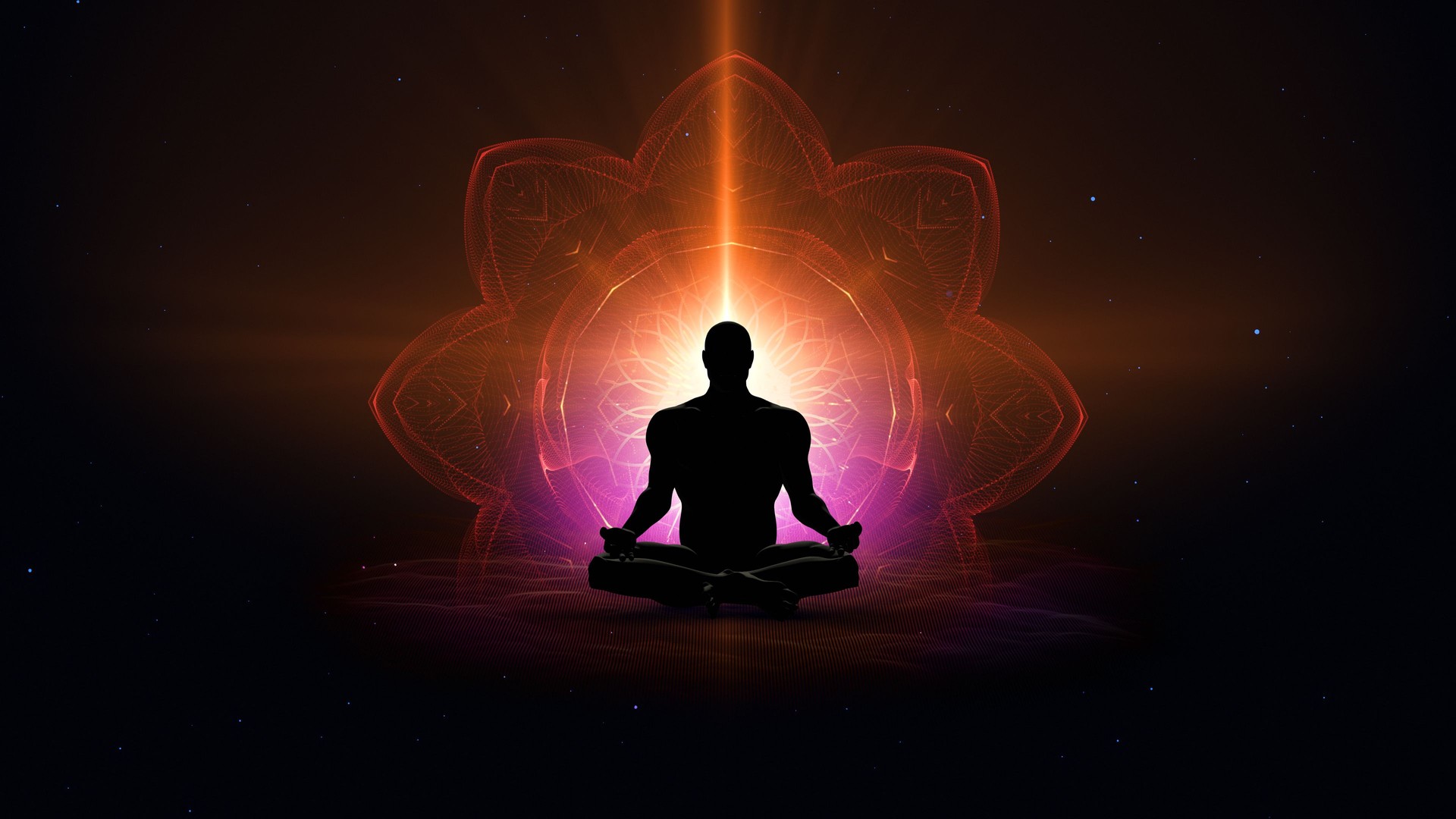 3D yoga lotus posture meditation
