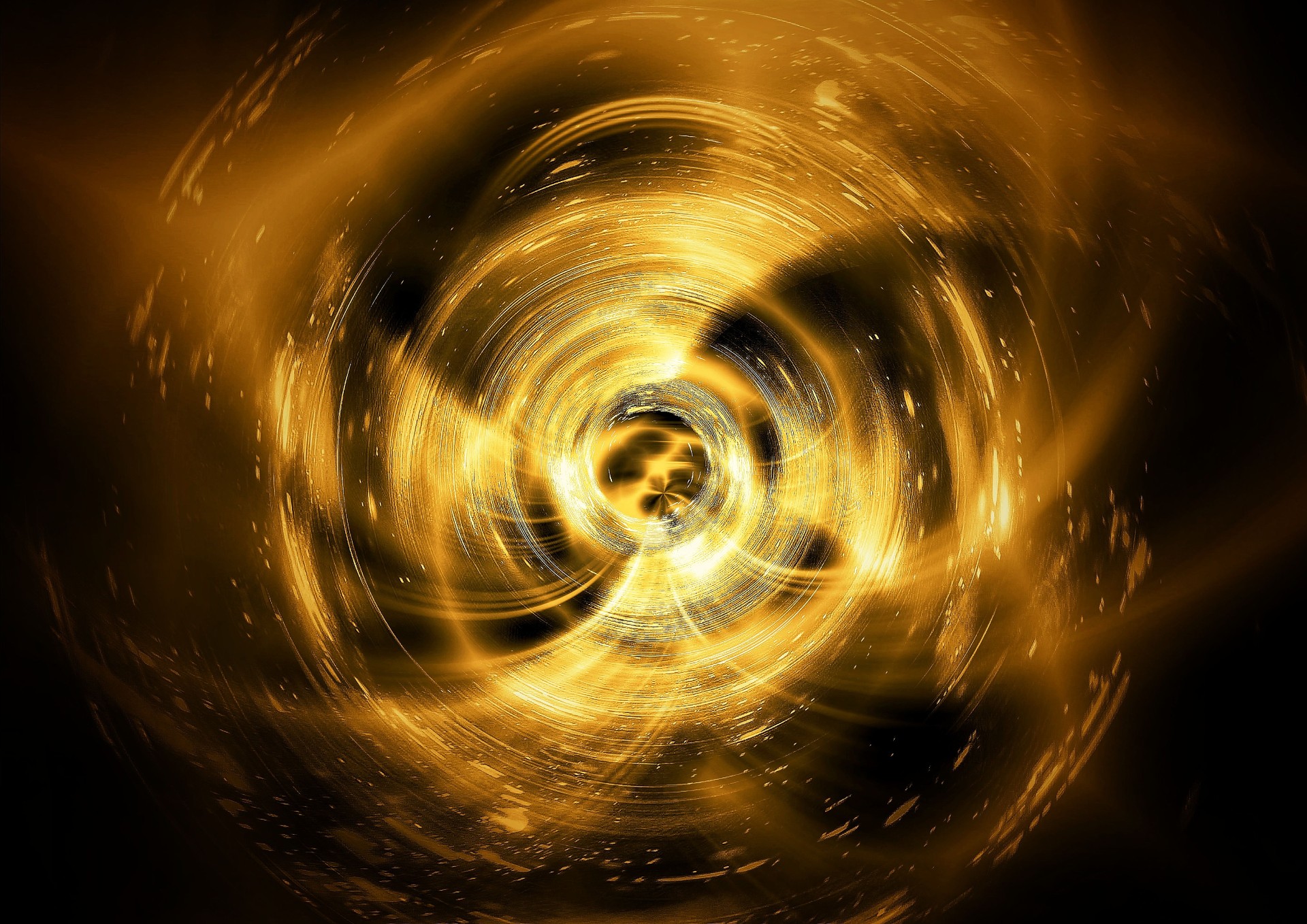 Abstract background swirling with golden light