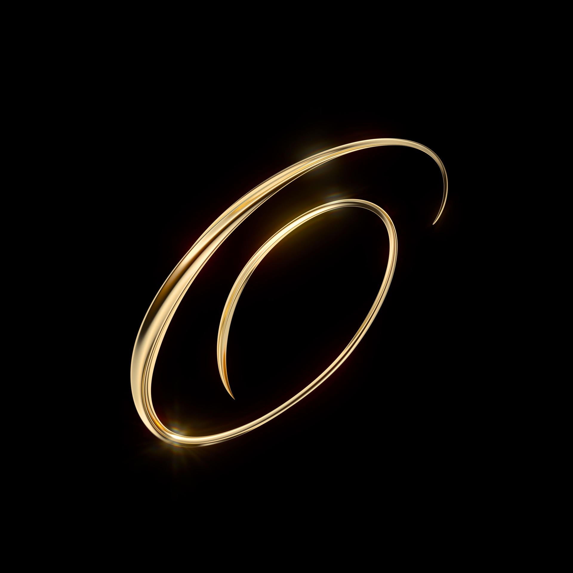 Gold Capital Letter O