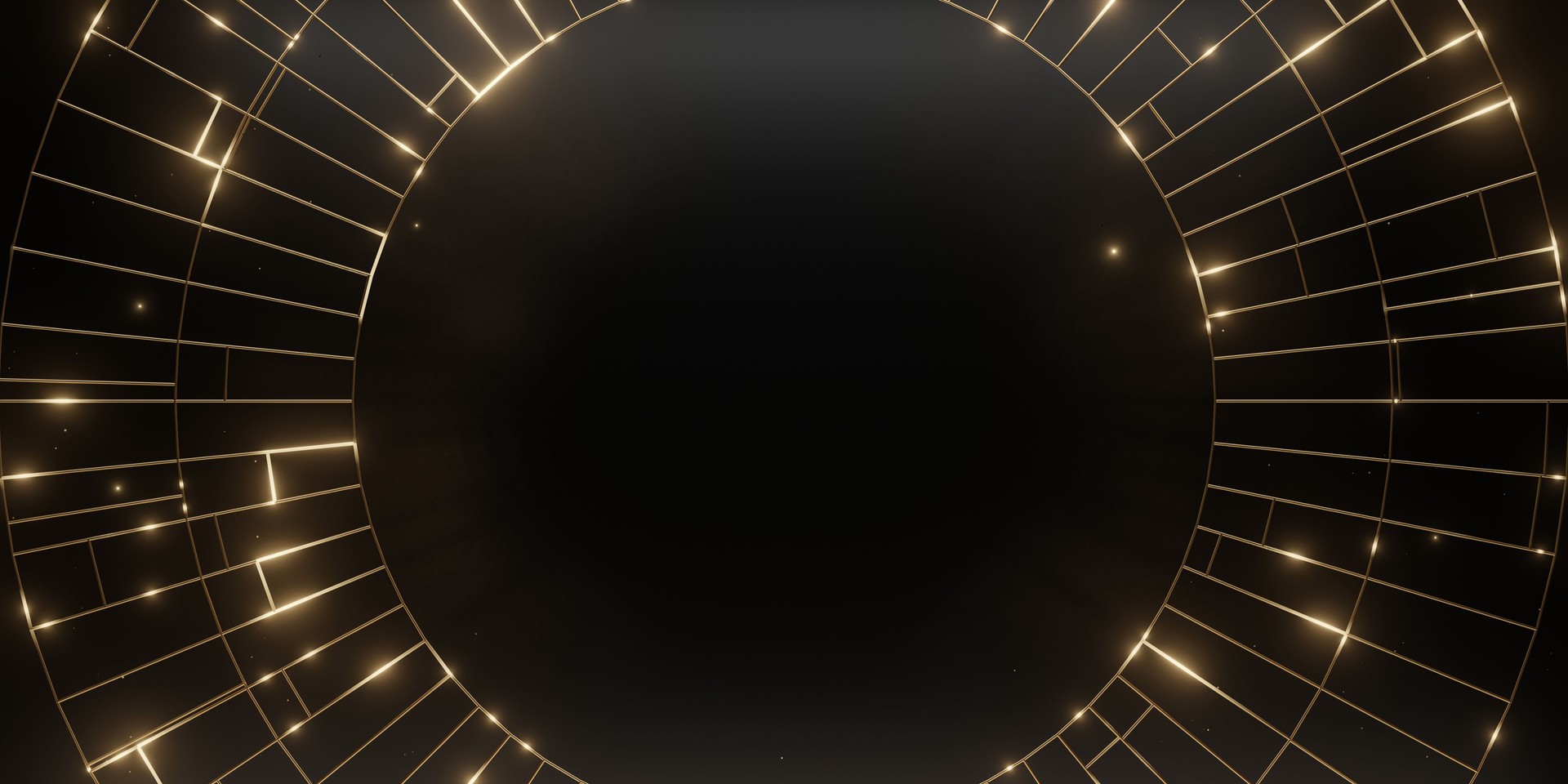 Circular gold luxury background with copy space