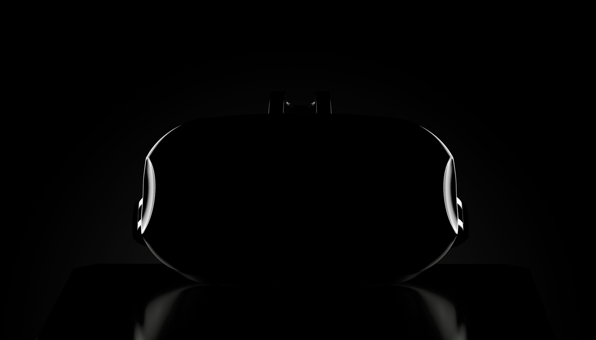 VR headset on black background